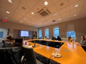 Seed grant presentation with people listening 