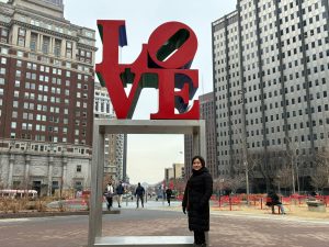 Graduate Student Jhinia Garcia selfie in Philadelphia